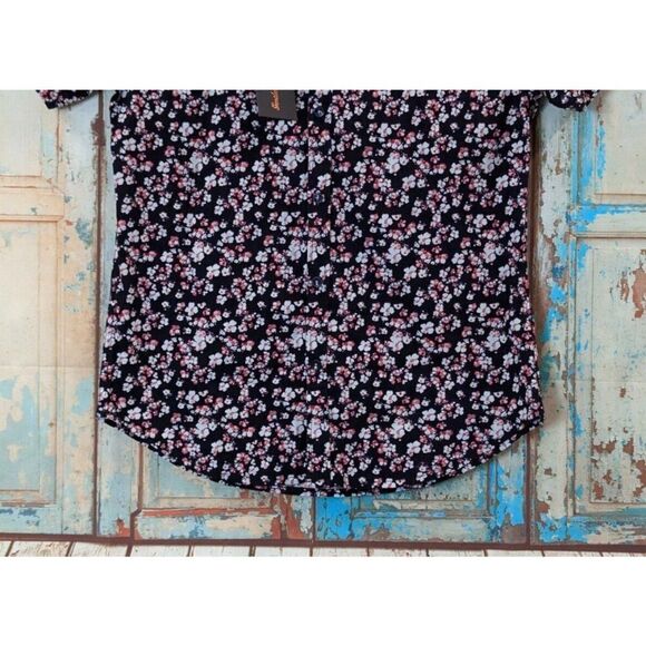 Gentlemen's Outfitters Mens Size Medium Navy Pink Short Sleeve Button-Up Shirt - Picture 3 of 10